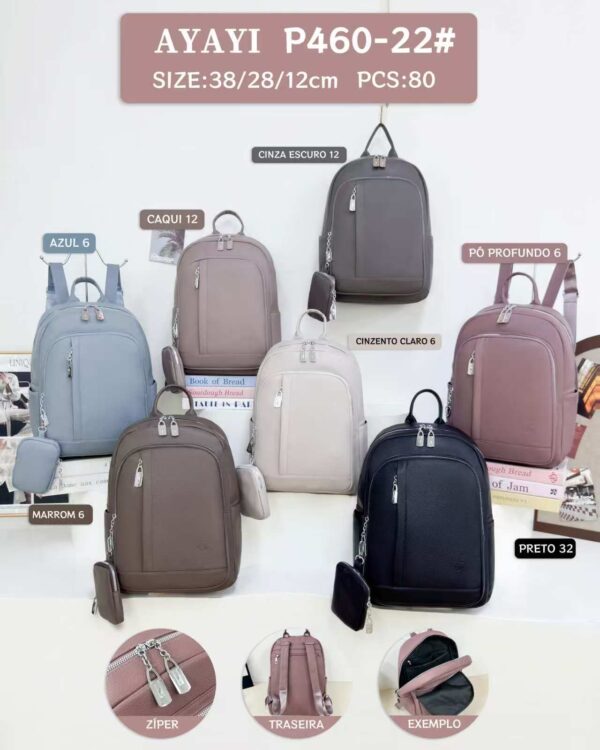 R$45,00 cada | CAIXA 80 peças P460-5# Mochila feminina Ayayi