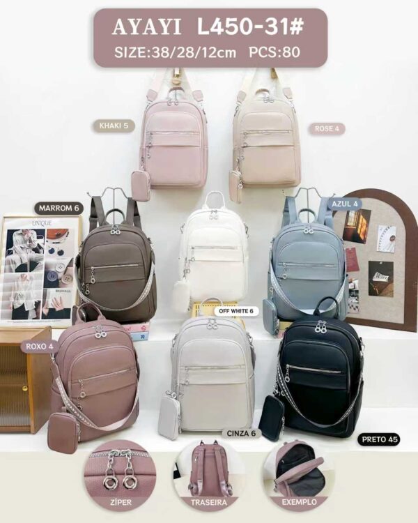 R$45,00 cada | CAIXA 80 peças P460-31# Mochila femenina Ayayi