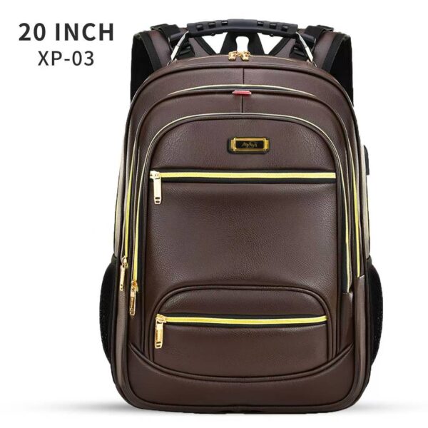 R$48,00 cada por R$45,00 | CAIXA 60 peças XP-03# 49cm Mochila De Couro Com Porta Notebook Ayayi