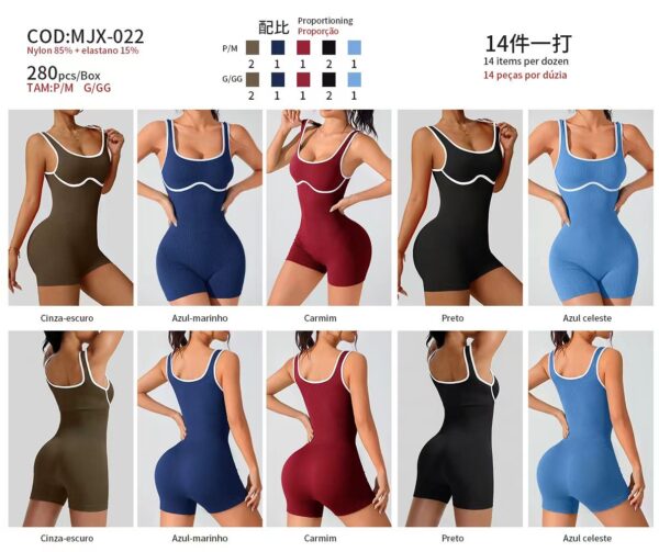 R$30,00 Cada | CAIXA 280 peças 022#  Conjunto Short Legging e Top de Academia