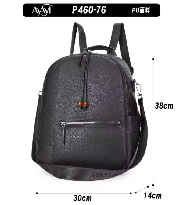 R$44,00 cada | CAIXA 80 peças P460-76# Mochila Feminina Couro Premium Ayayi Bolsa Antifurto Elegante Faculdade Trabalho