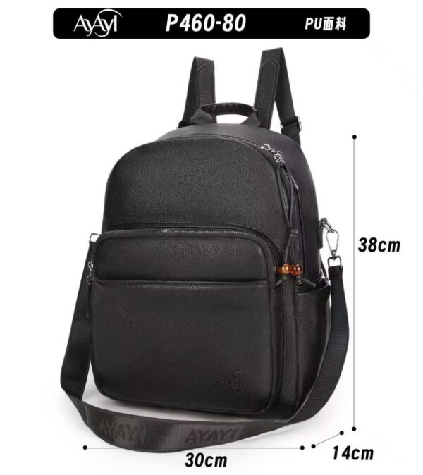 R$44,00 cada | CAIXA 80 peças P460-82# Mochila Ayayi Feminina Grande Couro Premium Bolsa Faculdade Passeio Trabalho