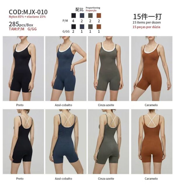R$40,00 Cada | CAIXA 285 peças 010# Macaquinho Academia Feminino