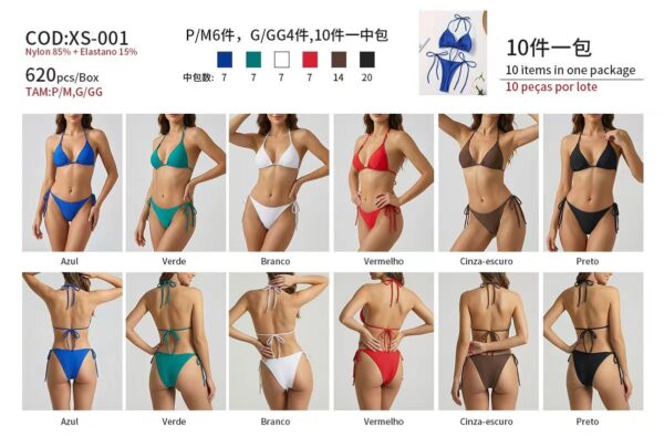 R$16,50 Cada | CAIXA 620 peças XS-001# Biquíni Feminino Cortininha Lacinho Moda Praia Verão Sexy
