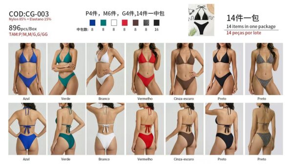R$16,50 Cada | CAIXA 896 peças M005# Conjunto Biquíni Feminino Cortininha Sexy Praia Piscina